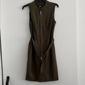 Tommy Hilfiger Olive Zip-Front Mini Dress